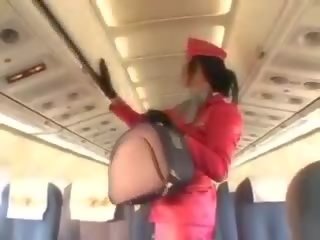 Okouzlující letuška sání penis před lízání